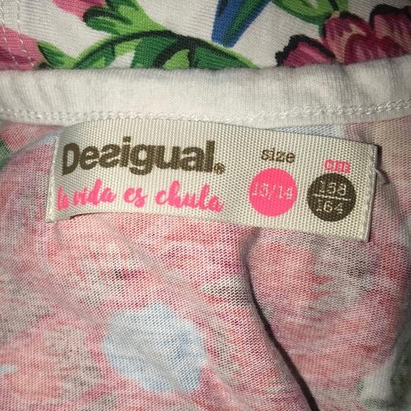 * SOLD * ❤️DESIGUAL GIRLS FLORAL SUMMER DRESS SIZE 13-14❤️ - Picture 2 of 9